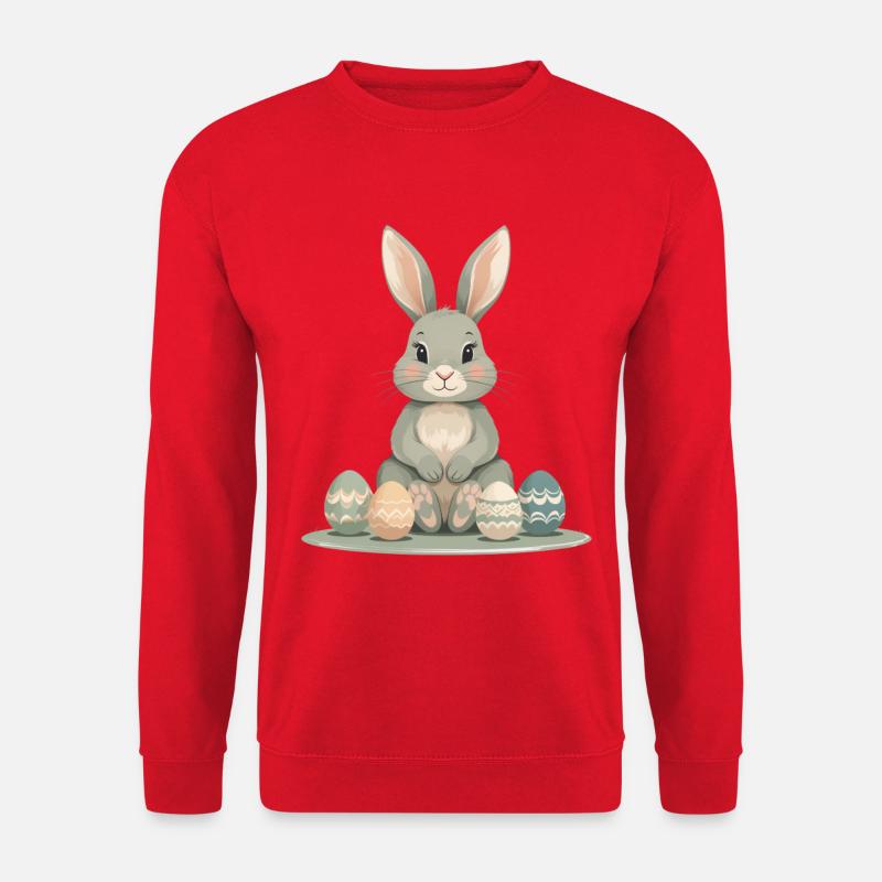 Pastel Bunny Easter Eggs - Unisex Sweatshirt - red
