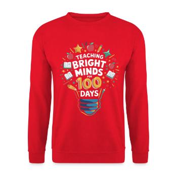 Learning light 100 days of success - Unisex Sweatshirt - red - Front - Alina (178cm) & Michal (187cm)