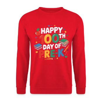 Happy 100th day of preschool - Unisex Sweatshirt - red - Front - Alina (178cm) & Michal (187cm)