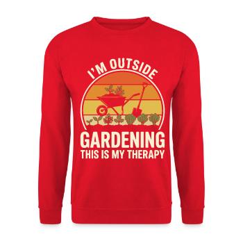 Gardening Therapy Statement Design - Unisex Sweatshirt - red - Front - Alina (178cm) & Michal (187cm)