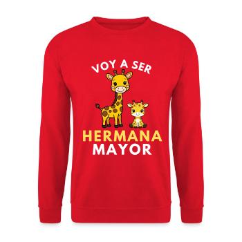 Je vais être grande sœur - Sweat-shirt Unisexe - rouge - Devant - Alina (178cm) & Michal (187cm)