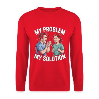 Orthodontic Hygienist My Problem My Pictogram Mom - Unisex Sweatshirt - red - Front - Alina (178cm) & Michal (187cm)
