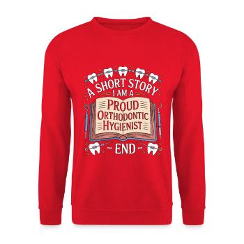 Orthodontic Hygienist A Short Story I Am Dentistry - Unisex Sweatshirt - red - Front - Alina (178cm) & Michal (187cm)