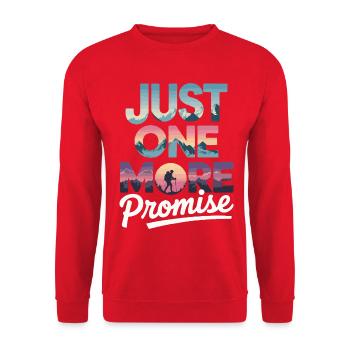 Just One More Promise - Hiking Retro - Unisex Sweatshirt - red - Front - Alina (178cm) & Michal (187cm)