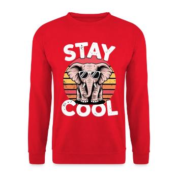 Restez au frais Éléphant - Kids Rétro - Sweat-shirt Unisexe - rouge - Devant - Alina (178cm) & Michal (187cm)