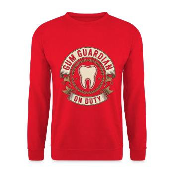 Periodontist Gum Guardian On Duty Dental Health - Unisex Sweatshirt - red - Front - Alina (178cm) & Michal (187cm)