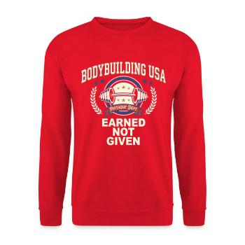 Earned Not Given Bodybuilding Design - Unisex Sweatshirt - red - Front - Alina (178cm) & Michal (187cm)