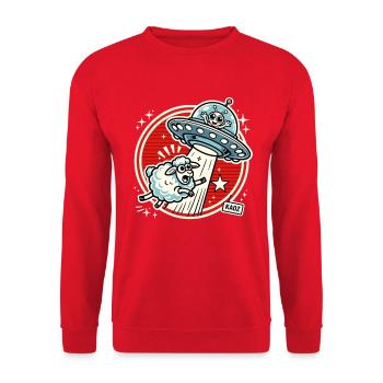 Aventure de moutons OVNI dans le cercle stellaire - Sweat-shirt Unisexe - rouge - Devant - Alina (178cm) & Michal (187cm)