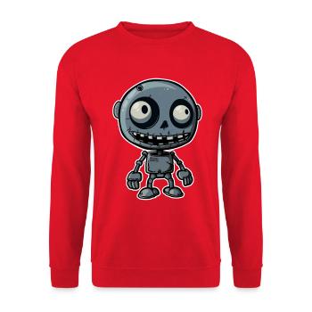 Zombi Schrott Roboter - Unisex Pullover - Rot - Vorne - Alina (178cm) & Michal (187cm)