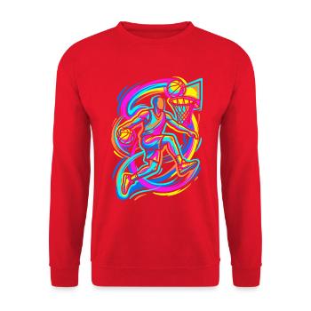 Basketball Dunk - Unisex Sweatshirt - red - Front - Alina (178cm) & Michal (187cm)