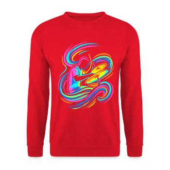 Bunter Trommler - Unisex Pullover - Rot - Vorne - Alina (178cm) & Michal (187cm)
