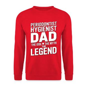 Parodontiste Hygiéniste Papa L’idole Santé Bucco-Dentaire - Sweat-shirt Unisexe - rouge - Devant - Alina (178cm) & Michal (187cm)