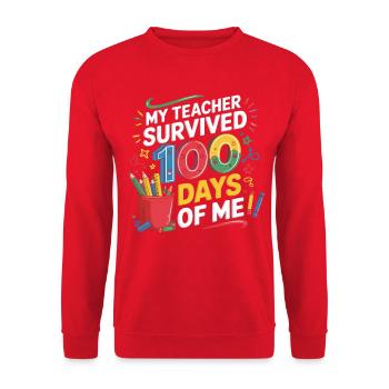 Mon professeur survit 100 jours - Sweat-shirt Unisexe - rouge - Devant - Alina (178cm) & Michal (187cm)