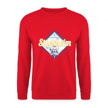Capitale de Stockholm, Suède, souvenir viking - Sweat-shirt Unisexe - rouge - Devant - Alina (178cm) & Michal (187cm)