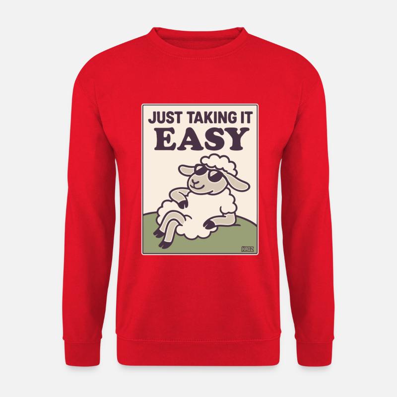 Moutons détendus, juste confortables - Sweat-shirt Unisexe - rouge