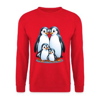 Famille de manchots dans la glace - Sweat-shirt Unisexe - rouge - Devant - Alina (178cm) & Michal (187cm)