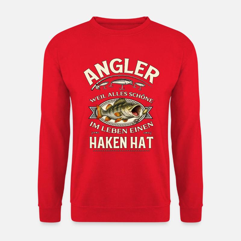 Angeln Geschenk Mann Angler Geschenkidee  - Unisex Pullover - Rot