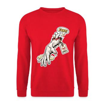 Autocollant de main zombie squelette de pet - Sweat-shirt Unisexe - rouge - Devant - Alina (178cm) & Michal (187cm)