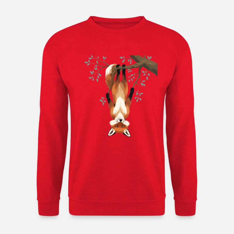 Fox hangs from branch - Unisex Sweatshirt - red