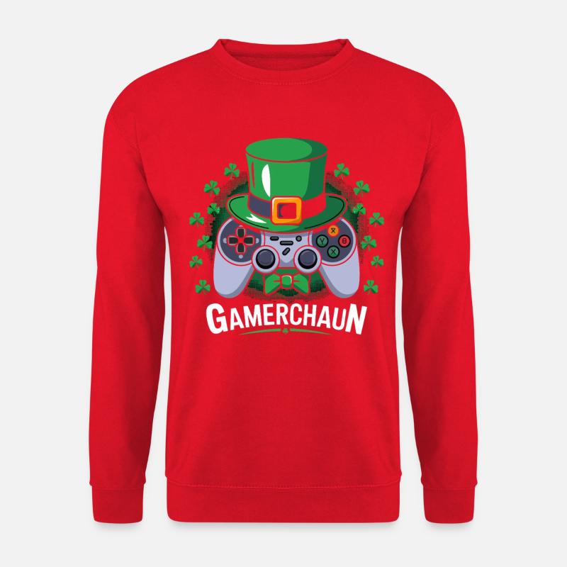 GameChaun Leprechaun Controller Motif - Unisex Sweatshirt - red
