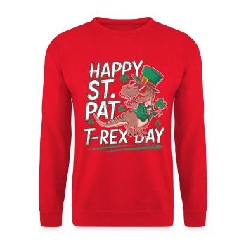 T-Rex pour la Saint-Patrick - Sweat-shirt Unisexe - rouge - Devant - Alina (178cm) & Michal (187cm)