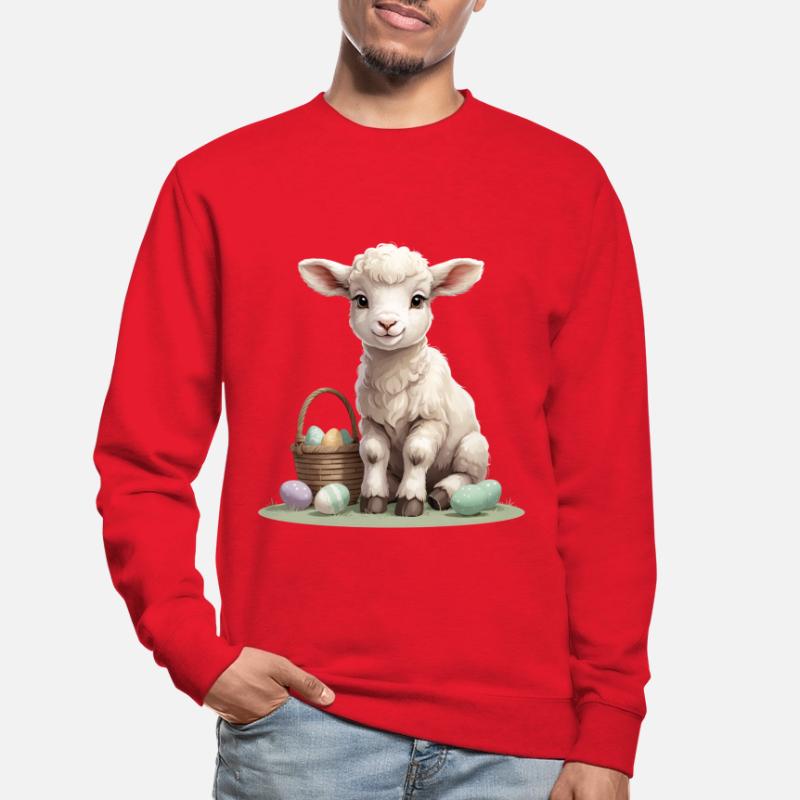 Pastel lamb with Easter eggs Unisex Sweatshirt