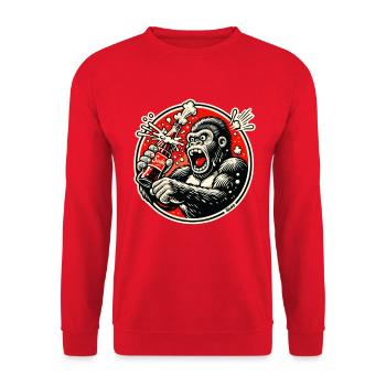 Soda gorilla in retro comic - Unisex Sweatshirt - red - Front - Alina (178cm) & Michal (187cm)