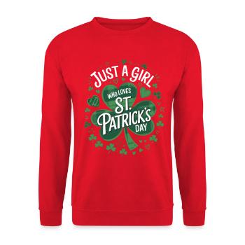 Une fille adore la Saint-Patrick - Sweat-shirt Unisexe - rouge - Devant - Alina (178cm) & Michal (187cm)