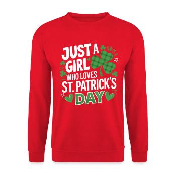Une seule fille aime la Saint-Patrick - Sweat-shirt Unisexe - rouge - Devant - Alina (178cm) & Michal (187cm)
