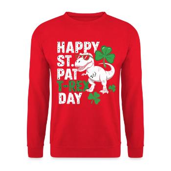 St Patrick's Rex Day Tee - Unisex Pullover - Rot - Vorne - Alina (178cm) & Michal (187cm)
