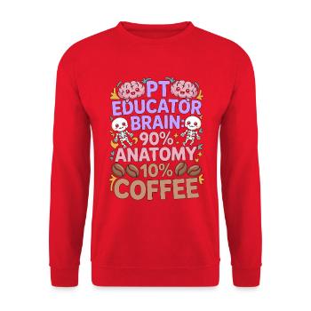 PT Educator Brain 90% Anatomy Movement Specialist - Unisex Pullover - Rot - Vorne - Alina (178cm) & Michal (187cm)