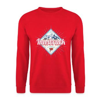 Innsbruck Tirol Österreich Alpen Vintage Souvenir - Unisex Pullover - Rot - Vorne - Alina (178cm) & Michal (187cm)