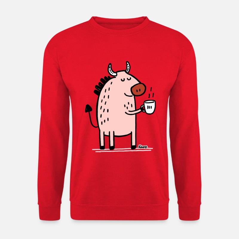 Animale Rosa con Corno e Coppa - Felpa unisex - rosso