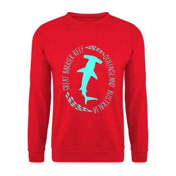 Hai im Great Barrier Reef - Unisex Pullover - Rot - Vorne - Alina (178cm) & Michal (187cm)