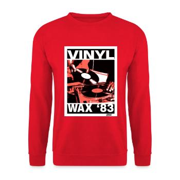 Vinyl Wax 83 DJ Turntable Plattenspieler Poster - Unisex Pullover - Rot - Vorne - Alina (178cm) & Michal (187cm)