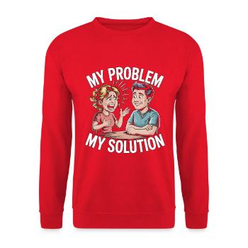 Pediatric OT My Problem My Solution Pictogram Dad - Unisex Sweatshirt - red - Front - Alina (178cm) & Michal (187cm)