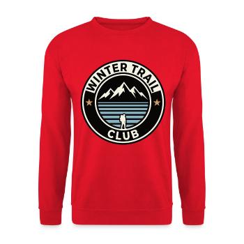 Insigne de montagne du Winter Trail Club - Sweat-shirt Unisexe - rouge - Devant - Alina (178cm) & Michal (187cm)