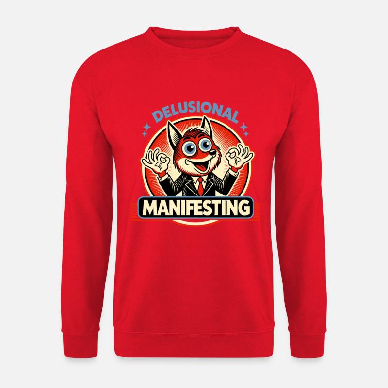 Realitätsfern Manifestieren Comic Figur Fuchs - Unisex Pullover - Rot