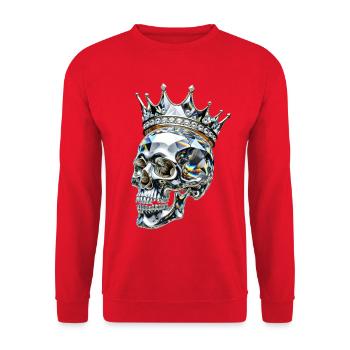 Crystal Skull King Diamond Crown - Unisex Sweatshirt - red - Front - Alina (178cm) & Michal (187cm)