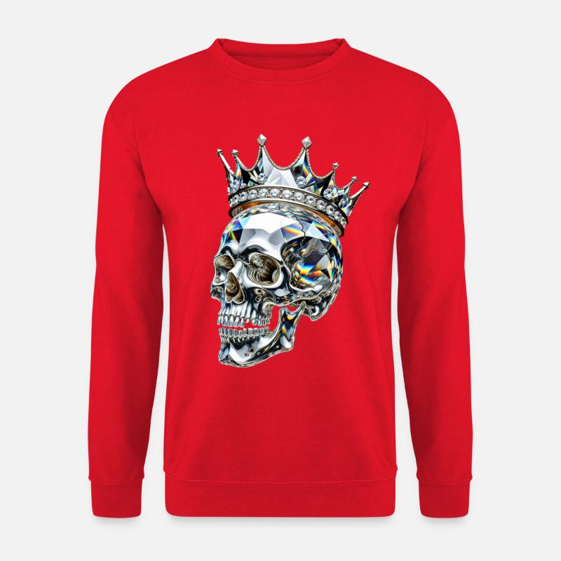 Crystal Skull King Diamond Crown - Unisex Sweatshirt - red