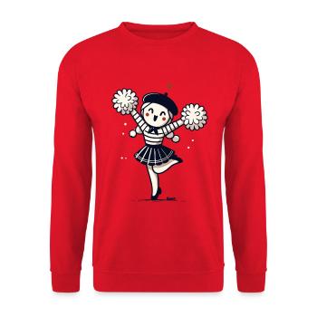 Cute girl with pompoms pantomime - Unisex Sweatshirt - red - Front - Alina (178cm) & Michal (187cm)