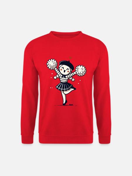 Niedliches Mädchen mit Pompons Pantomime - Unisex Pullover - Rot