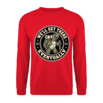 Dire la randonnée sur la tortue éventuellement - Sweat-shirt Unisexe - rouge - Devant - Alina (178cm) & Michal (187cm)