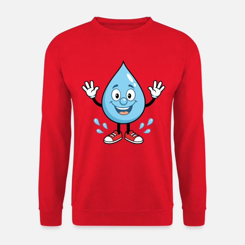 Drop d’eau heureuse avec des baskets - Sweat-shirt Unisexe - rouge