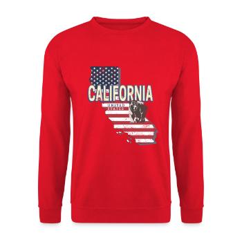 California United States Map Souvenir - Unisex Sweatshirt - red - Front - Alina (178cm) & Michal (187cm)