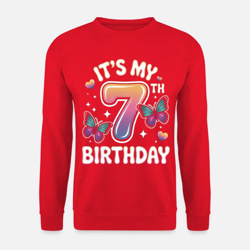 My Seventh Birthday Gradient - Unisex Sweatshirt - red