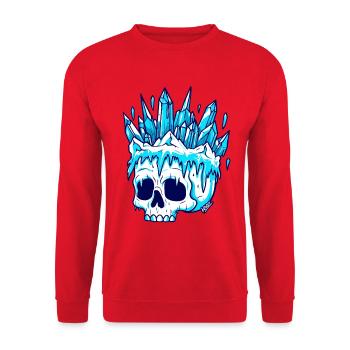 Winter Crystal Skull - Unisex Sweatshirt - red - Front - Alina (178cm) & Michal (187cm)