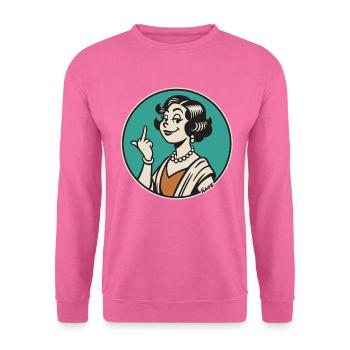 Rétro Sass : doigt d’honneur Pinup vintage - Sweat-shirt Unisexe - rose - Devant