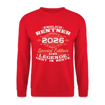 Retrait de retrait 2026 Pension Gift Man Retraite Drôle - Sweat-shirt Unisexe - rouge - Devant - Alina (178cm) & Michal (187cm)