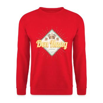 The Hague City Netherlands Retro Holland Souvenir - Unisex Sweatshirt - red - Front - Alina (178cm) & Michal (187cm)